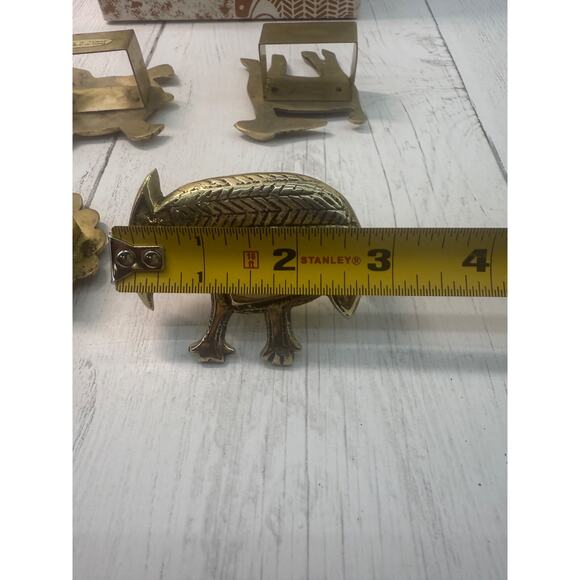 Samburu Safari Sigma Brass Animal Napkin Rings Set 4 Vtg Rare Bedford Stuyvesant - Picture 6 of 13